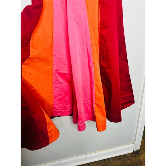 ROKSANDA x RTR Pink Red Color-Blocked Sleeveless Crewneck Midi Dress Size 6 - Picture 12 of 16